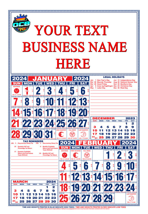 COMMERCIAL CALENDAR 2024 LEGAL SIZE 4 PAGES 67PCS | Lazada PH