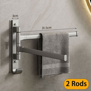 ชั้นวางของในห้องน้ำแบบไม่มีหมัดราวแขวนผ้าหมุนผ้าขนหนูในราวผ้าขนหนูที่แกนแขวนติดผนังผ้าเช็ดมือจัดระเบียบผ้าขนหนูที่แขวนสำหรับห้องน้ำห้องครัว