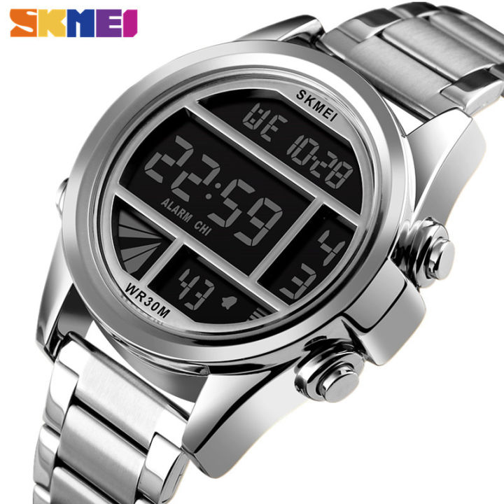 SKMEI Men Watches Fashion Sport Luxury Gold Digital Wristwatch Waterproof  Chronograph Stainless Steel Luminous Display Electronic Watch 1448 Lazada