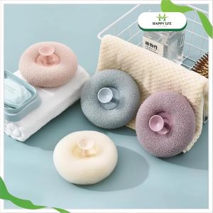 Bông Tắm Hít Tường Có Đế Hút - Bông tắm lưới Tròn Massage Tẩy Tế Bào Chết Nhanh Khô Tiện Lợi