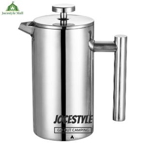[Jocestyle Mall]Stainless Steel French Press Coffee Maker 12/27/34oz French Press Tea Maker Double Wall Portable Coffee Pot for Camping