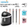 Đồ chuốt bút chì tự động Tenwin, Máy gọt viết chì điện không bụi chạy bằng pin + Tặng kèm lưỡi. 