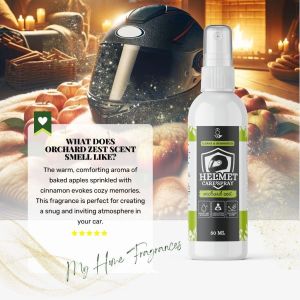 Helmet Care Spray: ORCHARD ZEST Natural Deodorizer Disinfectant Sanitizing Odor Neutralizing