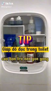 Kệ đựng mỹ phẩm dán tường nhà tắm Hokori việt nhật có cửa mở tiện dụng