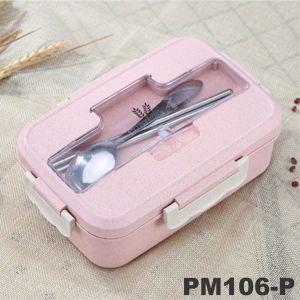 Lunch Box Set / Kotak Bekal Makan Jerami Gandum / Kotak Makan