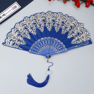 NEXTYOO Thêu Quạt gấp Nhiều màu sắc Đạo cụ  ảnh Quà tặng quạt cầm tay Chất lượng cao Dập  Quạt xếp vải cưới Trung Quốc Đồ trang trí tiệc cầm tay