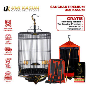 Sangkar Kandang Murai Batu Premium by Umi Kasum Ukuran No 2 Tinggi 90 Tebok PVC Premium Cat Decall | SK-KPM-TGP-TK-MG