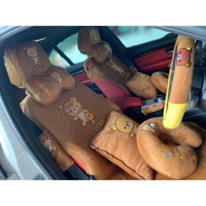 ชุดหุ้มเบาะหน้ารถยนต์ Set 15ชิ้น#คุมะหิ้วไก่ พร้อมส่ง ใส่ได้ทั้ง รถกระบะ และ รถเก๋ง (ทุกรุ่น) สินค้าคุณภาพราคาประหยัด สวยทุกแบบจ้า