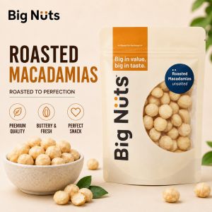 Big Nuts Lightly Roasted Macadamias Nuts (Halves) (Unsalted) 140g / Kacang Macadamia - Halal Certified