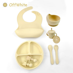 Baby Bowl Feeding Set with Spoon Fork Bowl Bib Premium 100% Food Grade SiliconeBPA Free Baby to Toddler Kids Spoon and Fork Baby Needs