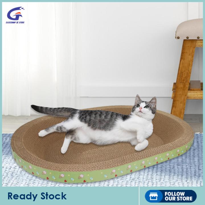 Gazechimp Cardboard Cat Scratcher Lounge Bed for Happy