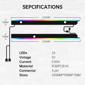 AsiaHorse ARGB Light Strip for Motherboard Addressable RGB 5V3pin Aura Sync Lightsaber-X Led