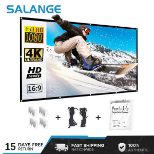 Salange Projector Screen 100 inch 120 inch 150 inch Portable HD Foldable for Home Theater Outdoor Indoor Double Side Projection screen polyester