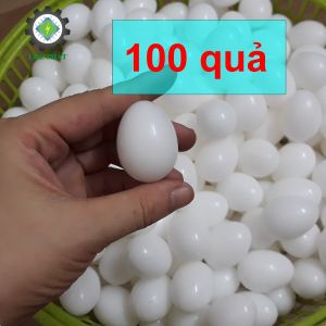 Trứng bồ câu giả bằng nhựa đặc 100 quả cho chim ấp CB100TRD