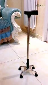 Adjustable Cane Chair Tungkod with Quad Cane for Senior Foldable