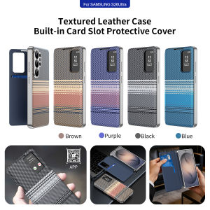 For Samsung Galaxy S26 S25 S24 S23 S22 Ultra Flip Smart Window Display with Card Slot Bracket  APP Luxury Leather Phone Cover