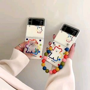 (CÓ SẴN)Ốp samsung galaxy Zflip3 - Z Flip4 - Z FLIP 3 - Z Flip3 - Zflip4 - Z Flip 4 5G in hình gấu kèm dây đeo dễ thương