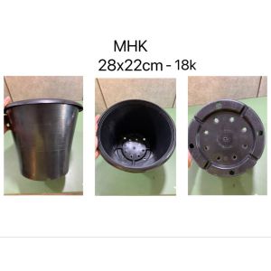 Chậu Nhựa Cứng 28X22 (Cm) Thakico màu đen !