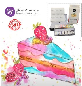 Watercolor Prima Confections Paints Pastel dreams classic vintage tropical colors watercolor