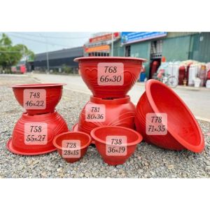 Combo Chậu nhựa trồng cây Phúc Lộc Thọ T38 T48 KT 46x23cm chậu trồng hoa cây cảnh quất đào tết Vuadienmay