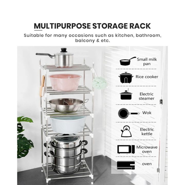 F&F:%20Cala%20Kitchen%20rack%20stainless%20steel/dish%20rack/pan%20rack/pot%20rack/rak%20dapur/rak%20barang%20dapur%20-%20Image%205