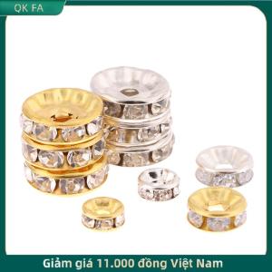 QK FA ✨ 100pcs 5 7 10mm rondelle đĩa 316 thép không gỉ pha lê Spacer hạt với Rhinestone cho đồ trang sức làm DIY Vòng đeo tay