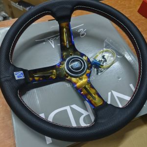 NARDI SPORT STEERING WHEEL 14inci Leather Titanium