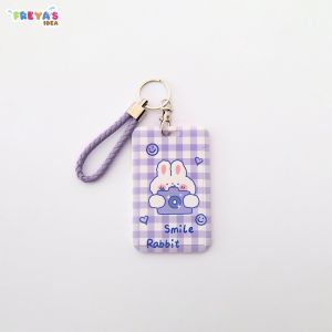 FR-C1240 ID Card Holder Motif Karakter Lucu Pelindung Kartu Name Tag Tempat Kartu Akses Lanyard