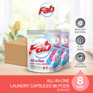 Fab All-in-One Laundry Capsules Refill Pack 24 pcs x 8 Packs