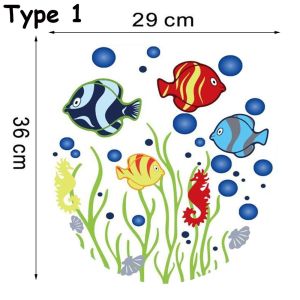 GOODOO Waterproof Commode Ornament Bathroom Mural Art Cartoon Fish Toilet Stickers Sea-lives Decals Underwater World