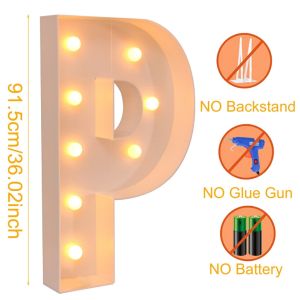 91.5cm A-Z Light Up Letter Large Alphabet Frame Balloon Filling Box Giant Letters With Led Light Photoshoot Background