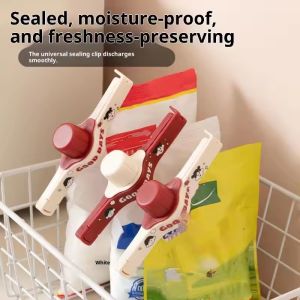 4Pcs Fresh-keeping Sealing Clip / Outlet Nozzle with Lid / Snack Bag Clip / Moisture-proof Plastic Bag Clip Sealer