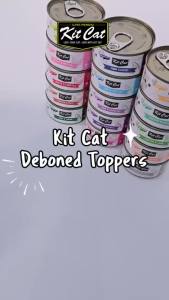 [Bundle of 24] Kit Cat Deboned Food Topper Can Cat Wet Food 80g – Grain-Free Tasty Protein Boost