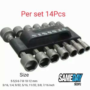 Kunci Sok Mata Bor Hex Nut Driver Set Kunci Sok Socket Roofing Screwdriver Impact Wrench Bit