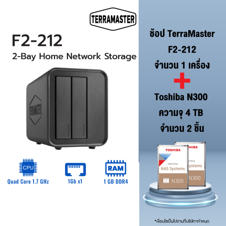 Terramaster F2-212 Pro Nas Realtek 1619B ARM V8.2 Cortex-A55 64-bit ...