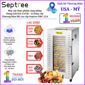 Máy sấy thực phẩm công nghiệp dung tích 210 lít 22 khay. Thương hiệu Mỹ cao cấp Septree DBC-22A