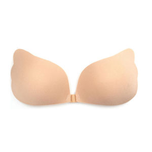 INTIMA Silicone Wing Shape Invisible Bra for Women Self-Adhesive Underwear Backless Strapless Push Up Deep V Chest Tape Wedding Brassiere Front Closure Lingerie