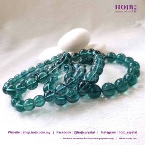 HOJB High Grade Natural Blue Fluorite 5A Beads Bracelet 8-9mm 5A 8-9mm