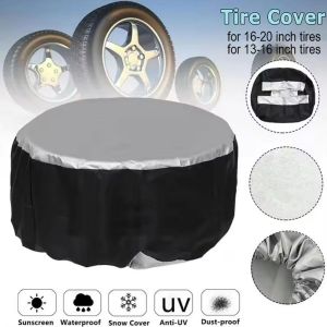 CANICECA 210D Silver Coated Car Spare Tire Cover Half Wrap Waterproof Wheel Storage Case Protective Sun Protection Wheel Dust Protector Car Storage