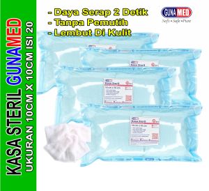 Kasa Steril / Perban Ukuran 10cm x 10cm Isi 20pcs / Pouch Kasa Steril Serbaguna