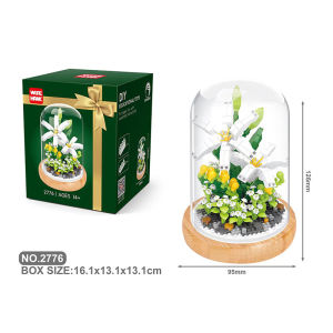 Mainan Bunga Buket DIY Anyelir Bunga Tulip Model 3D Susun Mainan Balok Flower Bricks Dekorasi Hadiah untuk