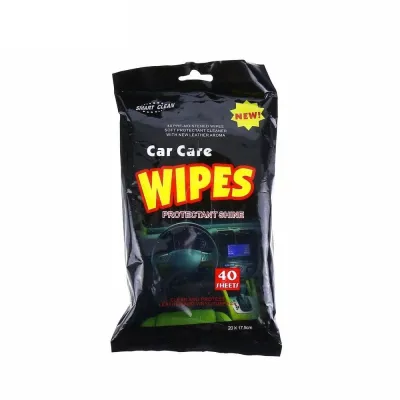 SG SELLER! Car Care Wipes Protectant Shine Wet Tissue (Protects Leather Plastic Vinyl Surface) (40 Sheets)