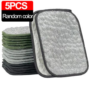 10PCS Kitchen Scrubber Wire Dishcloth Double-sided Silver Silk Cotton Yarn Cleaning Towel Pot Dish Washing Cloths Scouring Pad