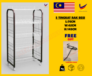 (Ready Stock)WM-560~5 Tier Heavy Duty Display Rack with roller /5 Tingkat Rak pinggan&mangkuk /kedai runcit/Tahan berat/Rak dapur/kedai makan/Rak Piring