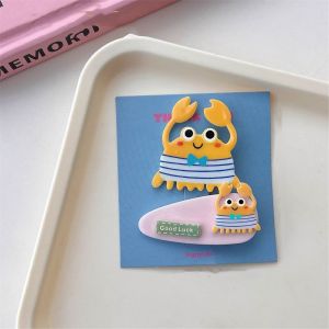 HPVDBP Kawaii Cartoon Mini Hair Clip Candy Color Animal Cute Barrettes Set Creative Hairpin Bear BB Clip Kids