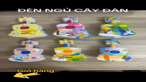 Đèn ngủ công tắc hình cây đàn Guitar siêu dễ thương ánh sáng dịu nhẹ không gây chói mắt