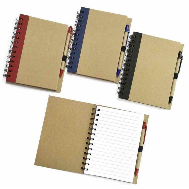 Classic Stationery Notepad Wood Design Notes & Pen Wood Notebook With ...