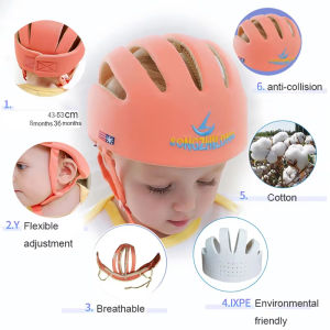 ZEEMIN Safety Baby Protective Helmet Baby Cap Cotton Mesh Soft Adjustable Head Protector Hat Toddlers Hats for Crawling Walking Run
