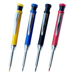 MACRAMEX 2.8mm Mechanical Pencil Deep Hole Marking Built-in Sharpener Woodworking Marking Tool Multifunctional Metal Solid Carpenter Pencil Woodworking Construction