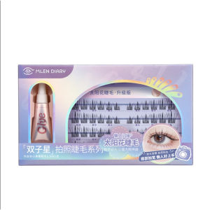 MLEN DIARY 2 in 1 Long Style Soft Reusable Natural False Eyeash Extension with Glue Self-Adhesive 10-12MM Lashes